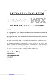 aeros FOX mini Betriebsanleitung