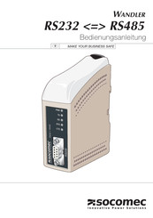 socomec Wandler RS232- RS485 Bedienungsanleitung