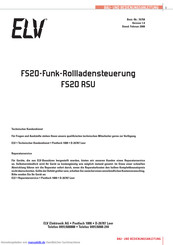 elv FS20 RSU Bedienungsanleitung