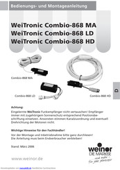 weinor WeiTronic Combio-868 MA Montageanleitung Und Bedienungsanleitung