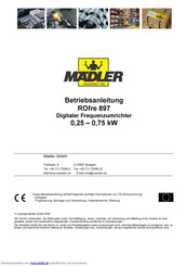 Madler ROfre 897 Betriebsanleitung