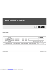 Bosch 670 Series Schnellstartanleitung
