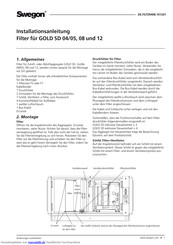 Swegon GOLD SD 08 Installationsanleitung