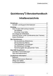 WizCom Technologies Quicktionary 2 Benutzerhandbuch