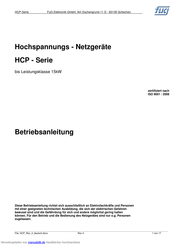 FuG Elektronik HCP Serie Betriebsanleitung