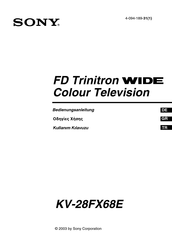 Sony FD Trinitron WIDE Colour Television KV-28FX68E Bedienungsanleitung