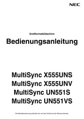 NEC MultiSync X555UNV Bedienungsanleitung
