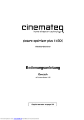 Cinemateq Picture Optimizer Plus II Bedienungsanleitung