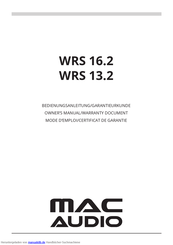 MAC Audio WRS 13.2 Bedienungsanleitung