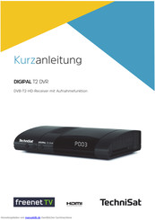 TechniSat DIGIPAL T2 DVR Kurzanleitung