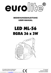 EuroLite LED ML-56 RGBA 36x3W Bedienungsanleitung
