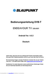 Blaupunkt ENDEAVOUR TV seven Bedienungsanleitung