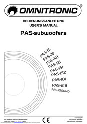 Omnitronic PAS-151 Bedienungsanleitung