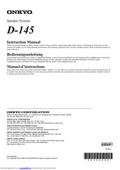 Onkyo D-145 Bedienungsanleitung