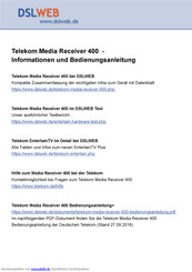 Telecom 400 Bedienungsanleitung