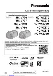 Panasonic HC-VX878 Bedienungsanleitung