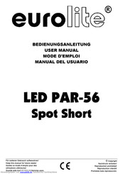 EuroLite LED PAR-56 Spot Short Bedienungsanleitung