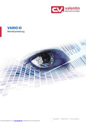 Valentin VARIO III Serie Betriebsanleitung