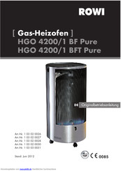 Rowi HGO 4200/1 BF Pure Betriebsanleitung
