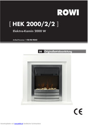 Rowi HEK 2000/2/2 Originalbetriebsanleitung