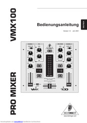 Behringer Pro Mixer VMX100 Bedienungsanleitung