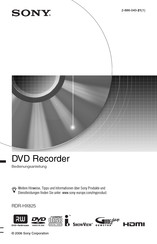Sony RDR-HX825 Bedienungsanleitung