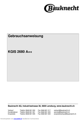 Bauknecht KGIS 2680 A++ Gebrauchsanweisung