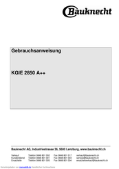 Bauknecht KGIE 2850 A++ Gebrauchsanweisung