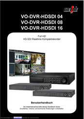 VideoOne VO-DVR-HDSDI 08 Benutzerhandbuch