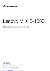 Lenovo MIIX 3-1030 Bedienungsanleitung