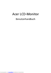Acer V203HV Benutzerhandbuch