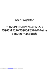 Acer P1165P Benutzerhandbuch