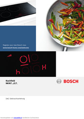 Bosch NKN775J17E Edelstahl Comfort-Profil Elektro-Kochmulde Gebrauchsanleitung