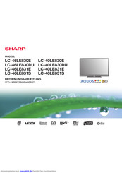 Sharp LC-40LE830RU Bedienungsanleitung
