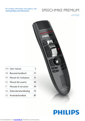 Philips SPEECHMIKE PREMIUM LFH3600 Benutzerhandbuch