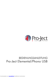 Pro-Ject Audio Systems Pro-Ject Elemental Phono USB Bedienungsanleitung