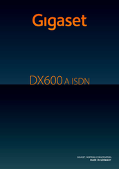 Gigaset DX600 A ISDN Handbuch
