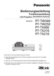 Panasonic PT-TX310 Bedienungsanleitung
