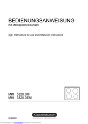 Küppersbusch MKI 3820.0M Bedienungsanweisung Mit Montageanweisungen