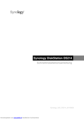Synology DiskStation DS214 Schnellinstallationsanleitung