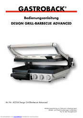 Gastroback Design Grill-Barbecue Advanced Bedienungsanleitung