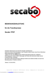 Secabo TPD7 Bedienungsanleitung