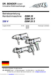 DR. BENDER EBM 25 Betriebsanleitung