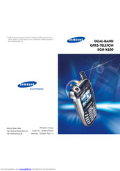 Samsung SGH-X600 Bedienungsanleitung