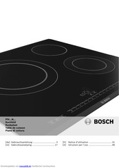 Bosch PIV601N17E flächenbündig Induktions-Kochstelle Glaskeramik Gebrauchsanleitung