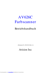 Avision AV626C Betriebshandbuch