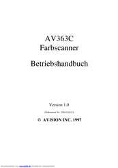 Avision AV363C Betriebshandbuch