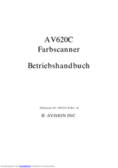 Avision AV620C Betriebshandbuch