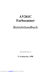 Avision AV261C Betriebshandbuch