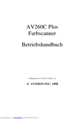 Avision AV260C Plus Betriebshandbuch